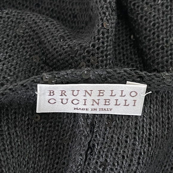 Brunello Cucinelli Sequined Linen and Silk Poncho - Picture 5 of 7